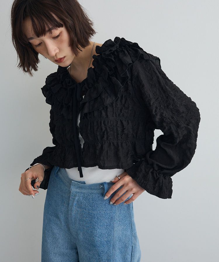 AnriettMusee「2WAYフリルブラウス」|シャツ・ブラウス|Black