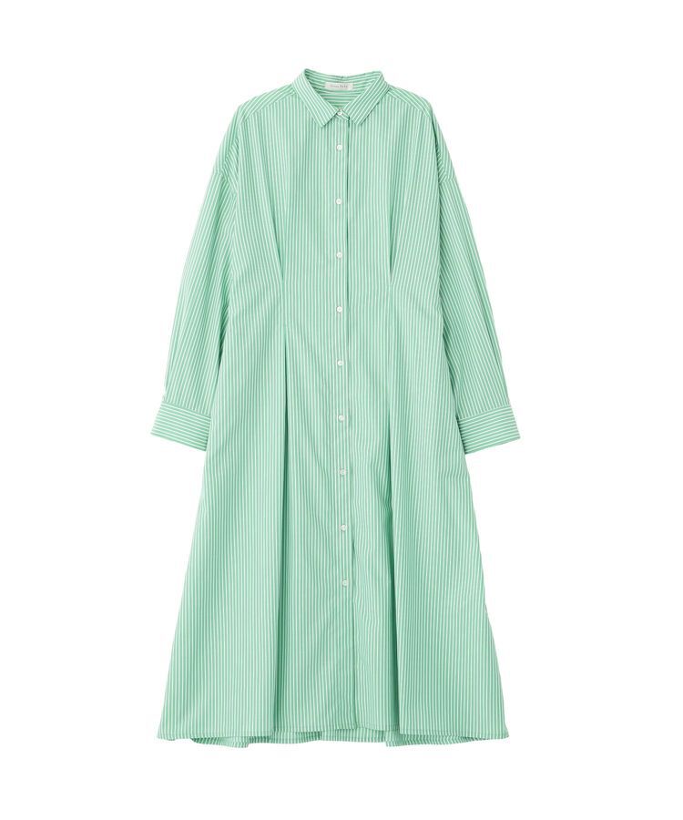 Green Parks「イージーケア抜け衿ウエストタックシャツワンピース」|ワンピース|