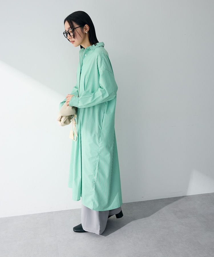 Green Parks「イージーケア抜け衿ウエストタックシャツワンピース」|ワンピース|