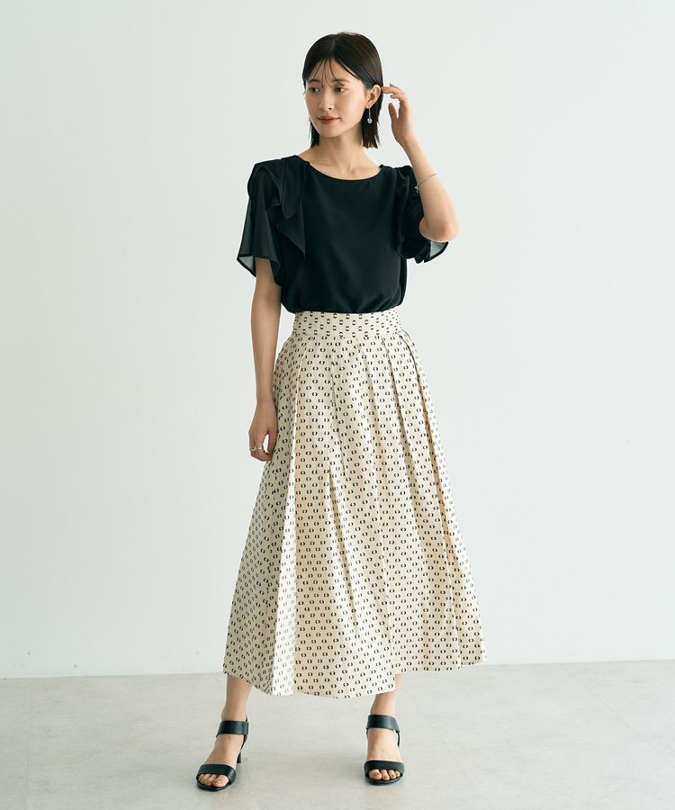 YECCA VECCA「タックフレアスカート」|フレア|