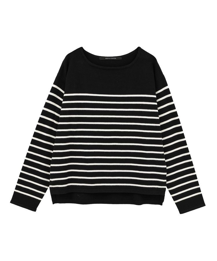 YECCA VECCA「ボーダーボートネックニット」|ニット・セーター|