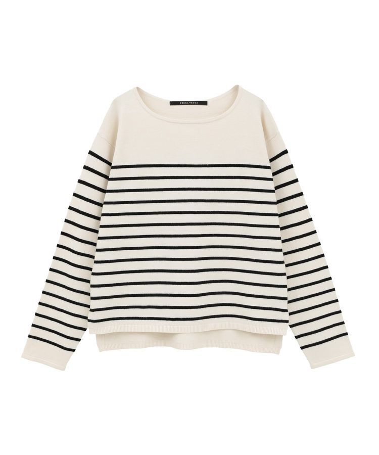 YECCA VECCA「ボーダーボートネックニット」|ニット・セーター|