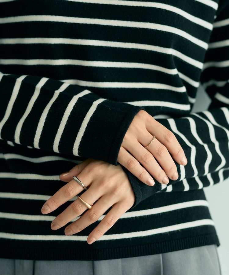 YECCA VECCA「ボーダーボートネックニット」|ニット・セーター|