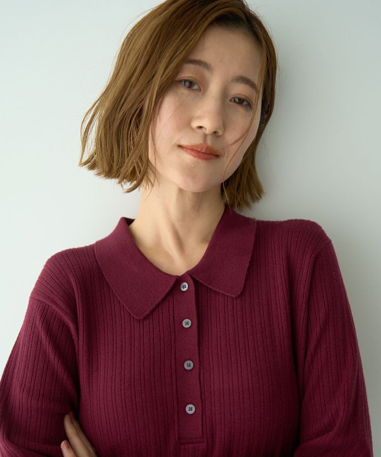 YECCA VECCA「襟付きニットワンピース」|ワンピース|