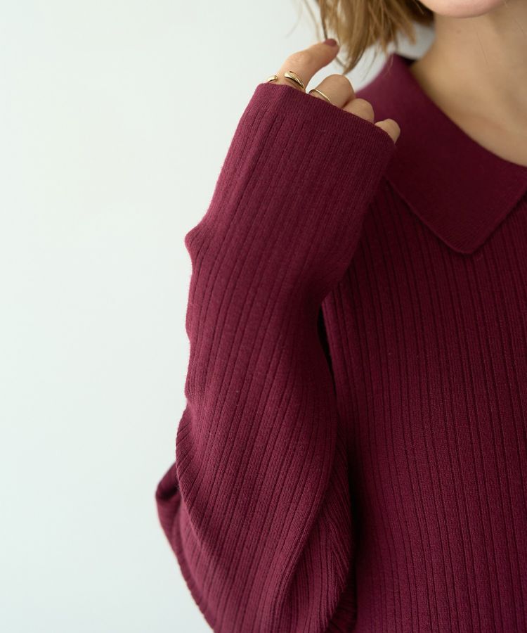 YECCA VECCA「襟付きニットワンピース」|ワンピース|