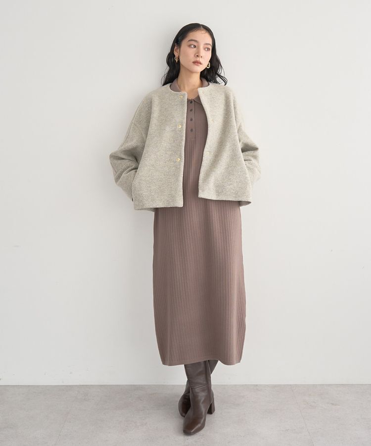 YECCA VECCA「襟付きニットワンピース」|ワンピース|