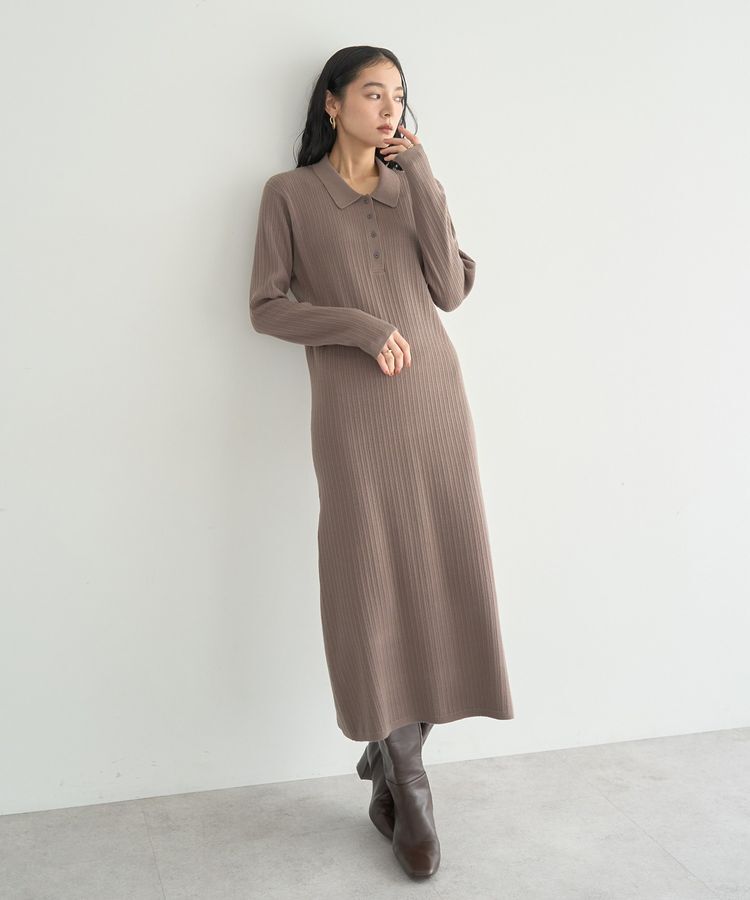 YECCA VECCA「襟付きニットワンピース」|ワンピース|Mocha