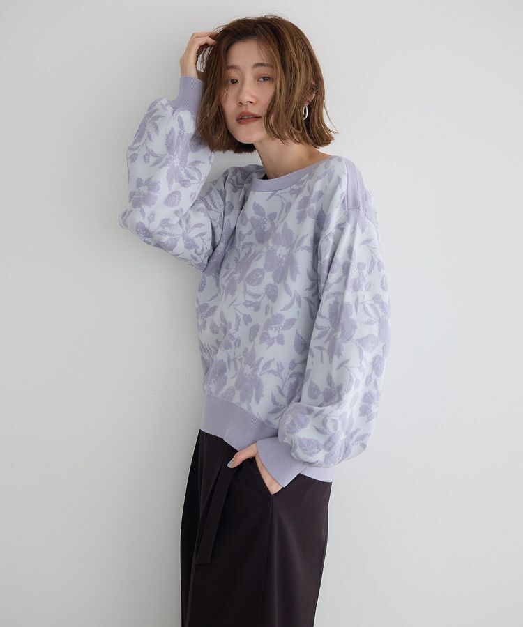 YECCA VECCA「フラワー柄ふくれジャガードニット」|ニット・セーター|