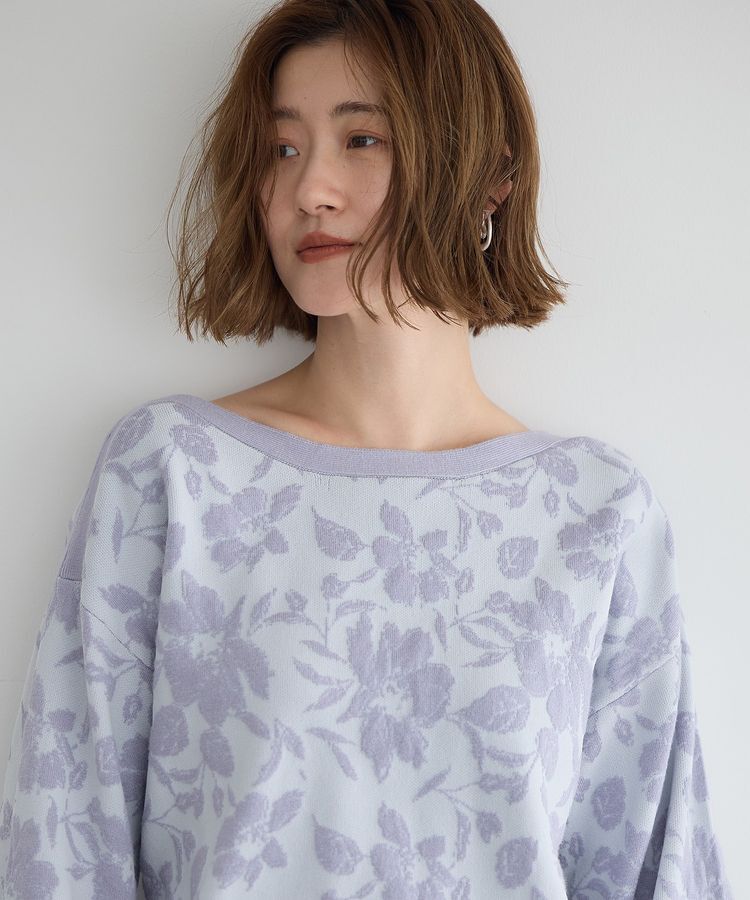 YECCA VECCA「フラワー柄ふくれジャガードニット」|ニット・セーター|