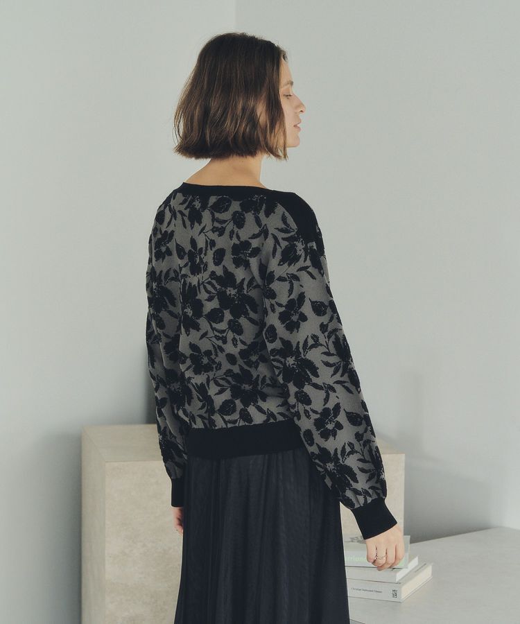 YECCA VECCA「フラワー柄ふくれジャガードニット」|ニット・セーター|