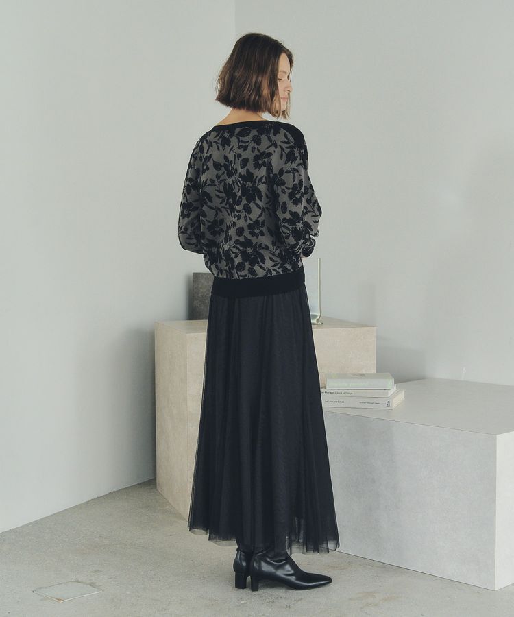 YECCA VECCA「フラワー柄ふくれジャガードニット」|ニット・セーター|