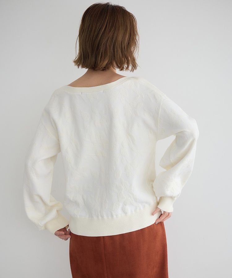 YECCA VECCA「フラワー柄ふくれジャガードニット」|ニット・セーター|