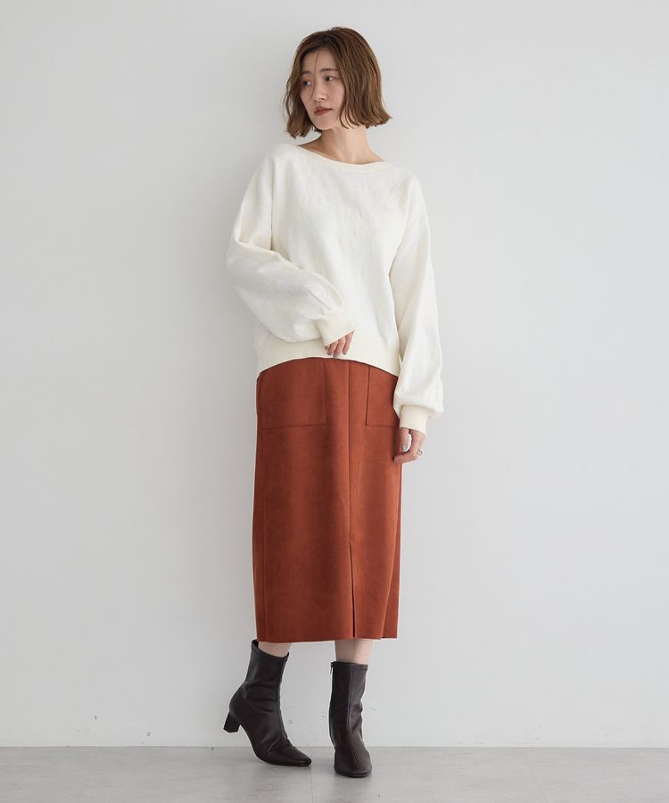 YECCA VECCA「フラワー柄ふくれジャガードニット」|ニット・セーター|