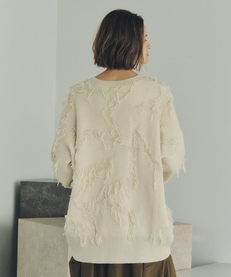 Editt by YECCA VECCA「スター柄フリンジルーズニット」|ニット・セーター|