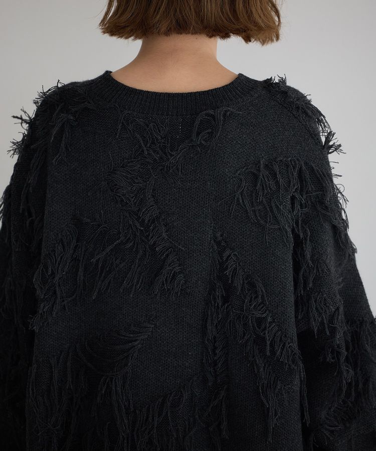 Editt by YECCA VECCA「スター柄フリンジルーズニット」|ニット・セーター|