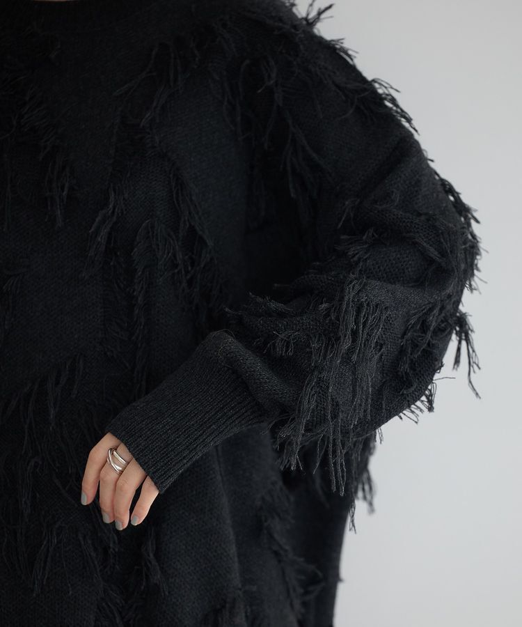 Editt by YECCA VECCA「スター柄フリンジルーズニット」|ニット・セーター|