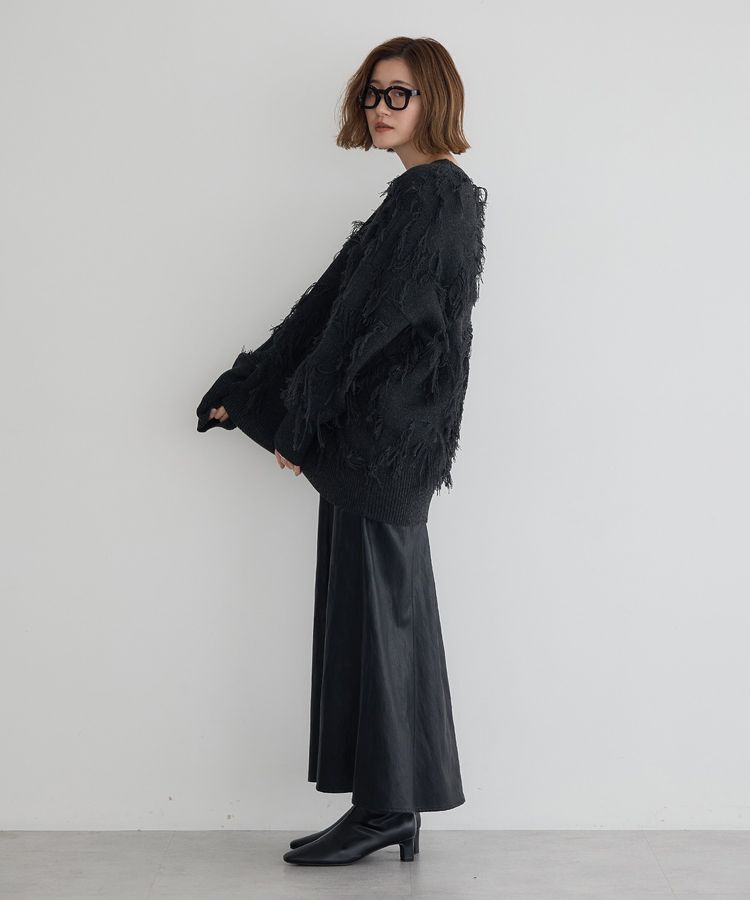 Editt by YECCA VECCA「スター柄フリンジルーズニット」|ニット・セーター|