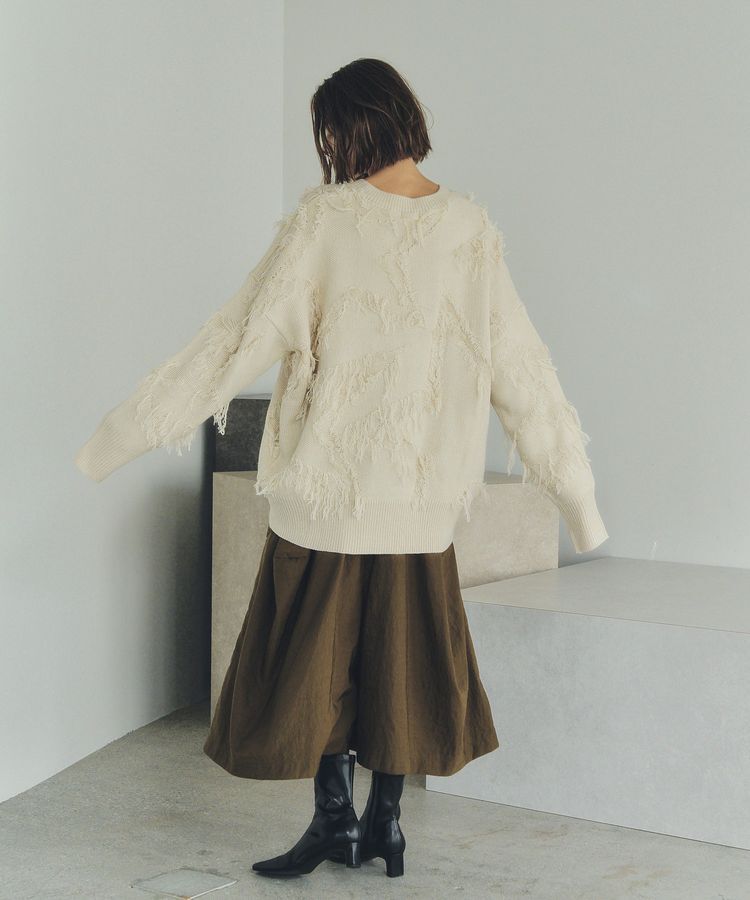 Editt by YECCA VECCA「スター柄フリンジルーズニット」|ニット・セーター|