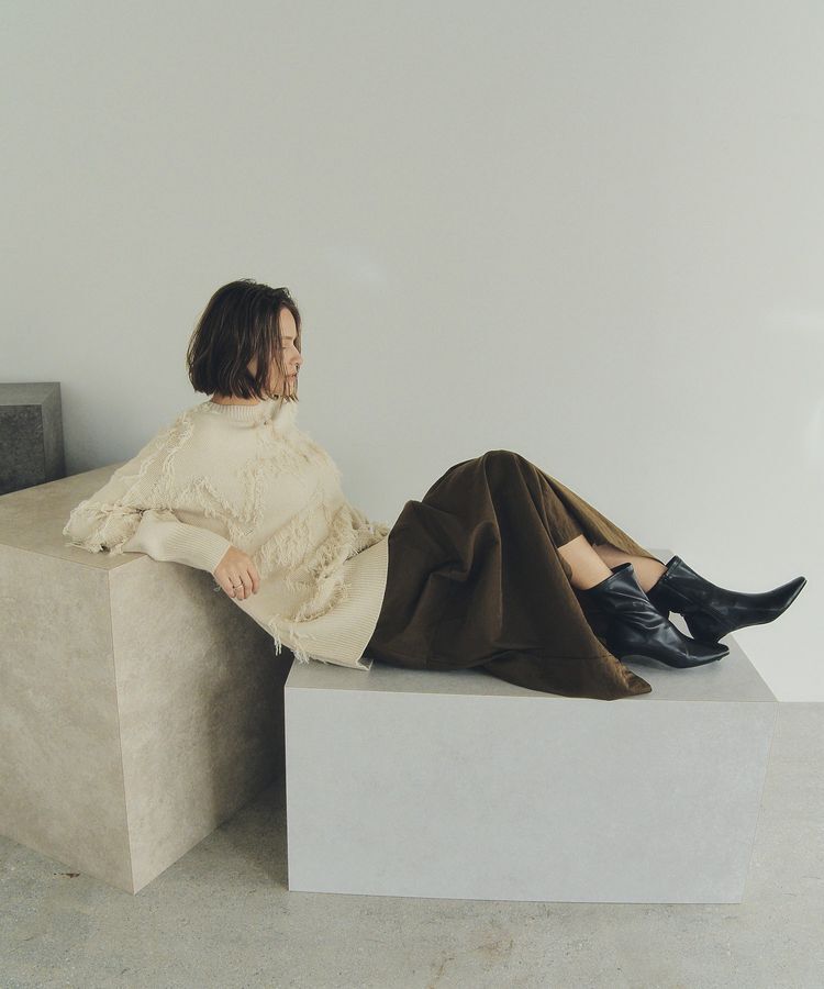 Editt by YECCA VECCA「スター柄フリンジルーズニット」|ニット・セーター|