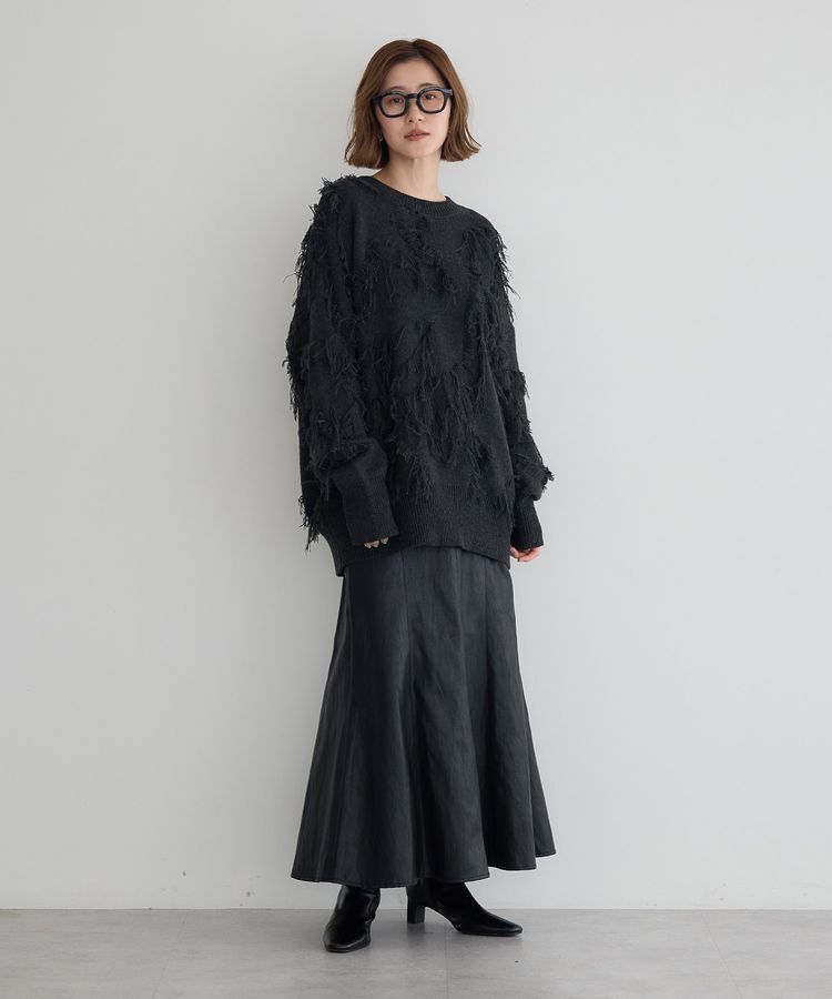 Editt by YECCA VECCA「スター柄フリンジルーズニット」|ニット・セーター|