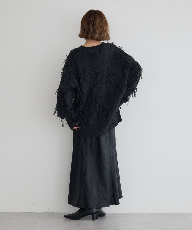 Editt by YECCA VECCA「スター柄フリンジルーズニット」|ニット・セーター|