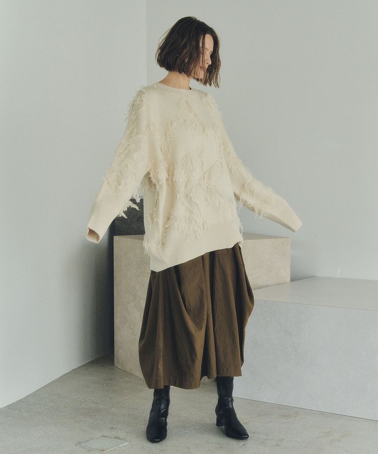 Editt by YECCA VECCA「スター柄フリンジルーズニット」|ニット・セーター|