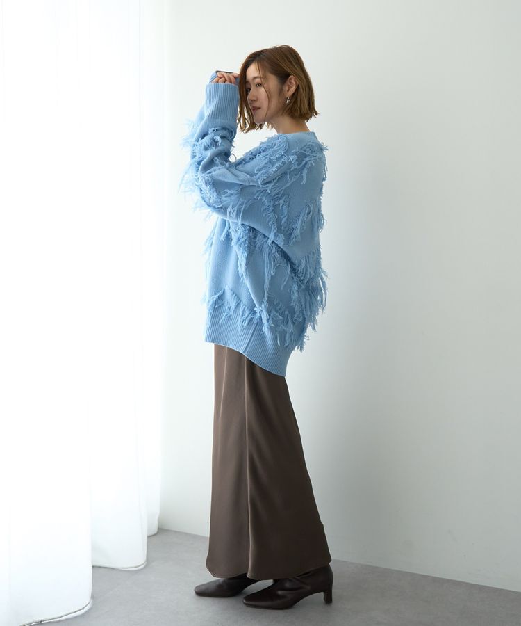 Editt by YECCA VECCA「スター柄フリンジルーズニット」|ニット・セーター|