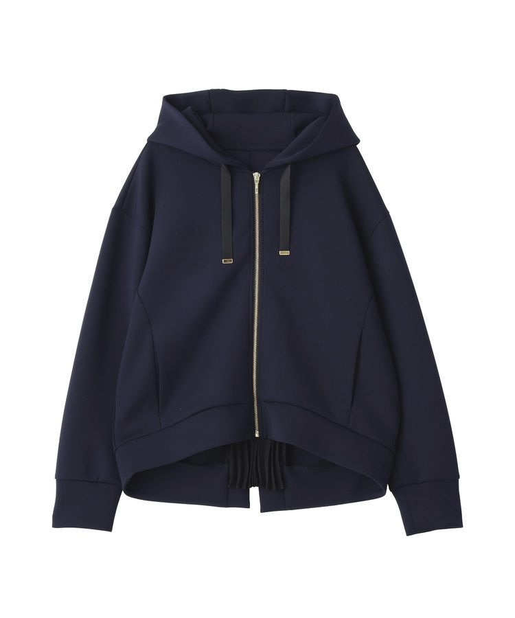 YECCA VECCA「バックプリーツZIPフーディー」|ブルゾン・スタジャン|