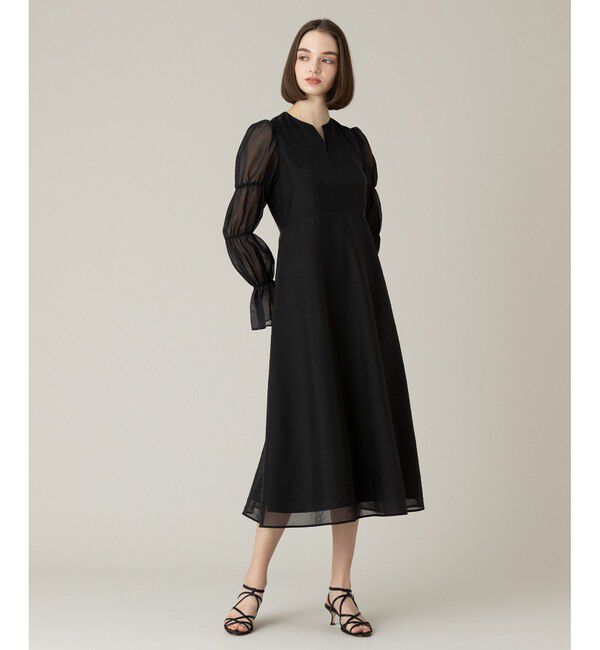 LOULOU WILLOUGHBY「【LOULOU WILLOUGHBY】ギャザーシフォンスリーブワンピース」|ワンピース|