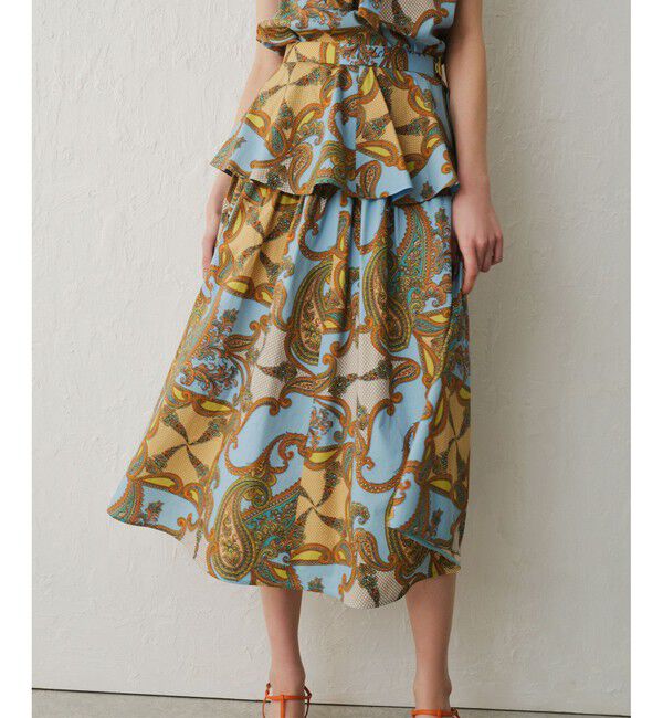 LOULOU WILLOUGHBY「【LOULOU WILLOUGHBY】RATTIペイズリーギャザースカート」|スカート|