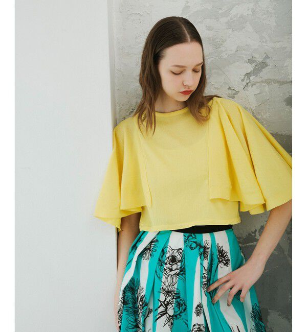 LOULOU WILLOUGHBY「【LOULOU WILLOUGHBY】ミニ丈フレアスリーブプルオーバー」|ニット・セーター|