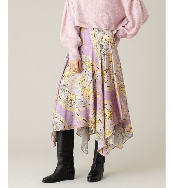 LOULOU WILLOUGHBY「【LOULOU WILLOUGHBY】ホロスコーププリントフレアスカート」|フレア|