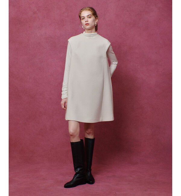 LOULOU WILLOUGHBY「【LOULOU WILLOUGHBY】ビーバーステンカラーワンピース」|ワンピース|