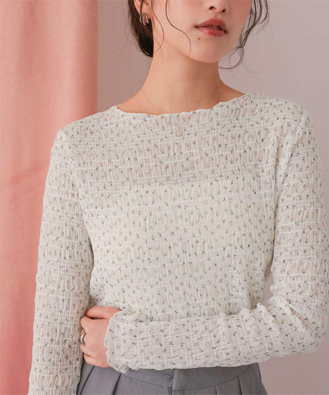 titivate「シアーレーストップス」|Tシャツ・カットソー|オフホワイト2