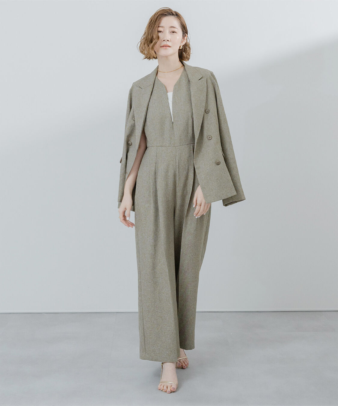 ur's「リネンライクダブルブレストジャケット」|テーラードジャケット|