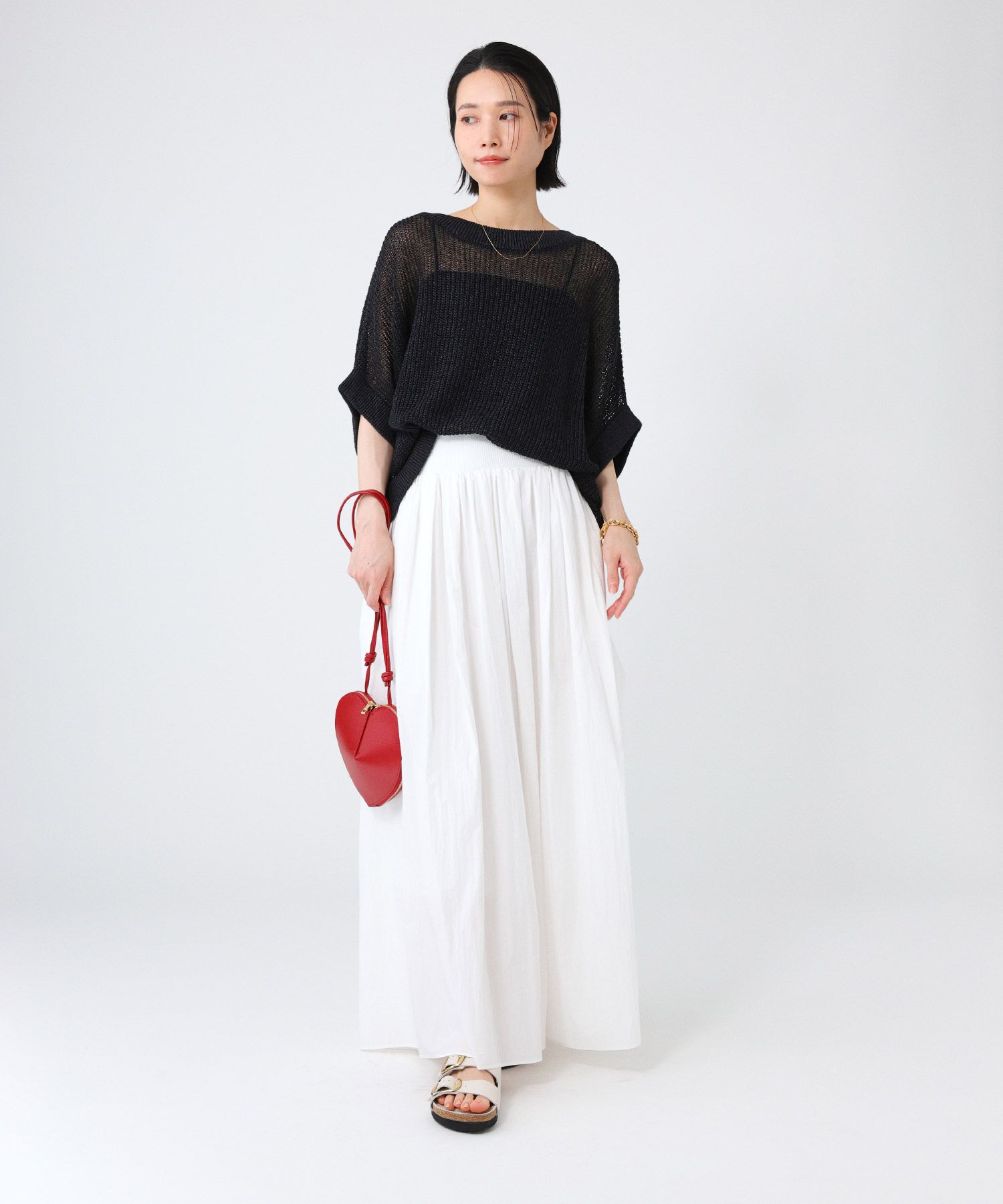 BABYLONE「ペーパーフレンチ袖プルオーバー」|ニット・セーター|