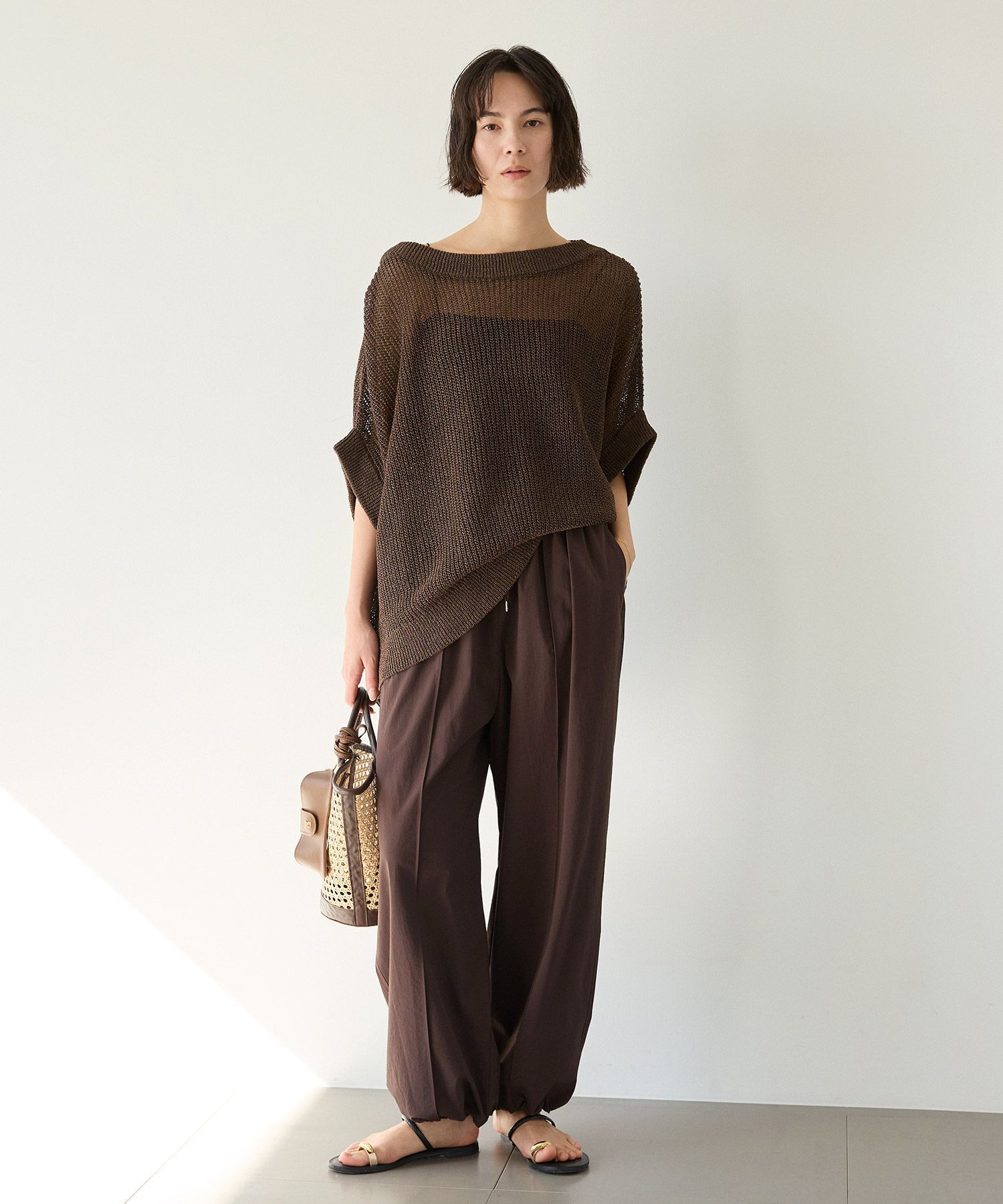 BABYLONE「ペーパーフレンチ袖プルオーバー」|ニット・セーター|