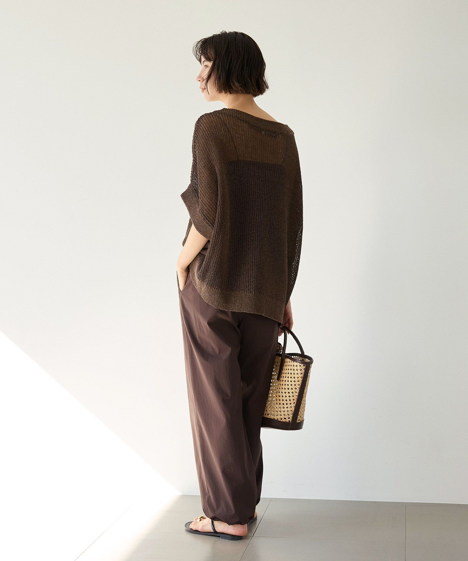 BABYLONE「ペーパーフレンチ袖プルオーバー」|ニット・セーター|