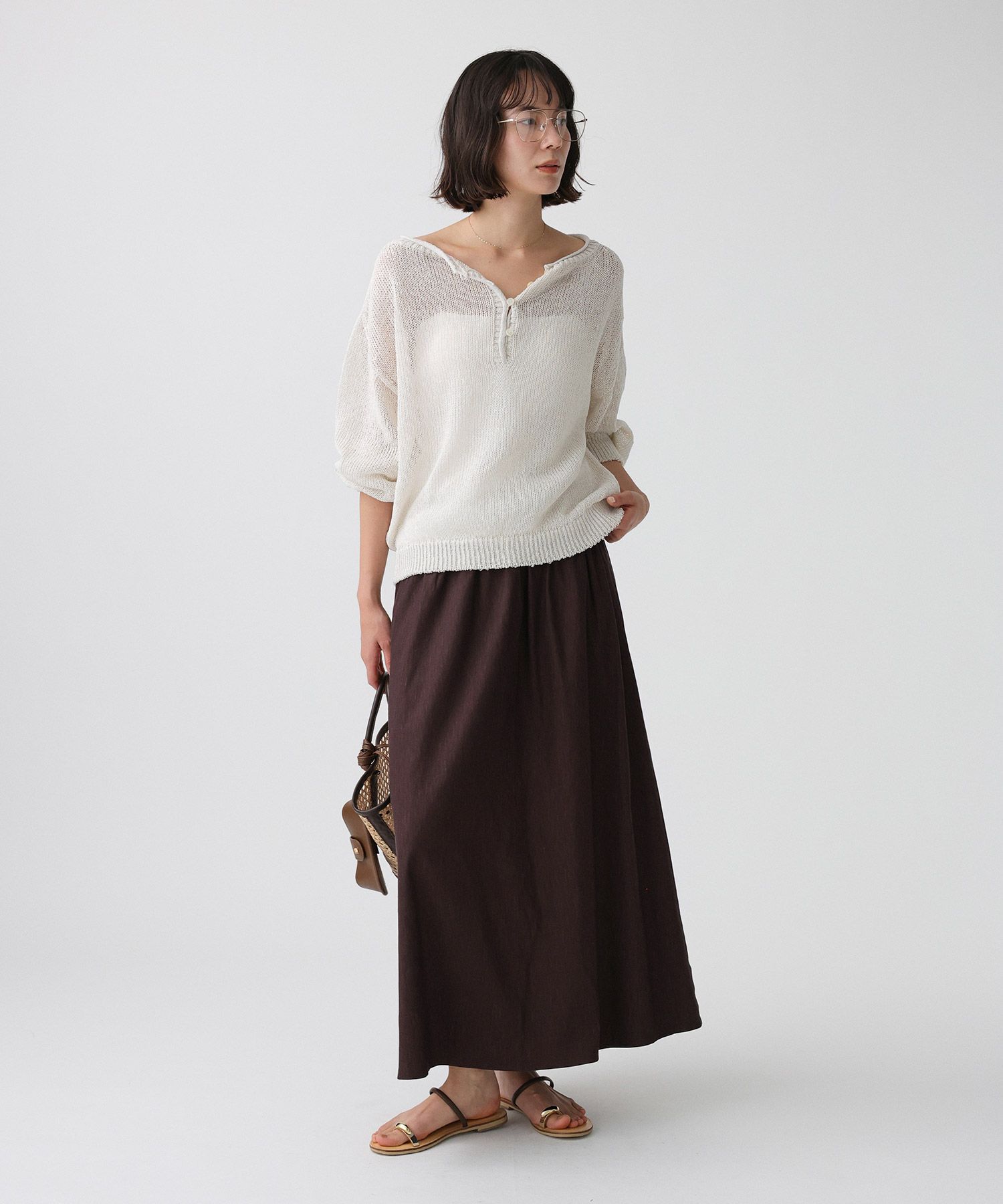 BABYLONE「リネンレーヨンスカート<セットアップ対応>」|スカート|