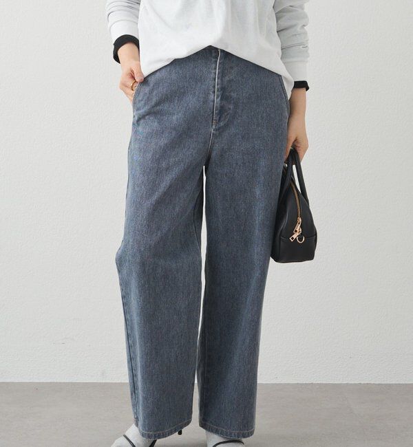  「カツラギワイドストレートパンツ」|その他|ネイビー