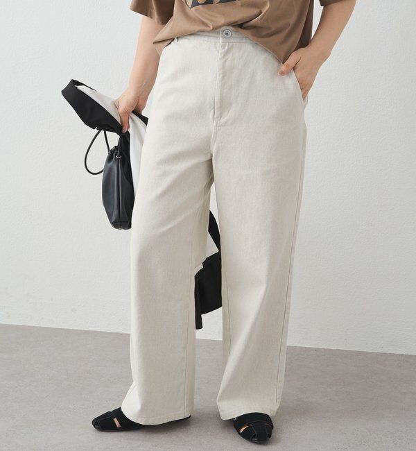  「カツラギワイドストレートパンツ」|その他|ライトベージュ