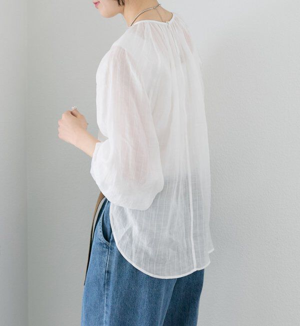  「ストライプラミーシャーリングカフブラウス」|シャツ・ブラウス|