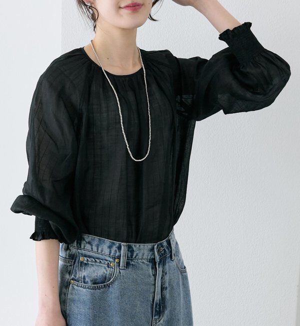  「ストライプラミーシャーリングカフブラウス」|シャツ・ブラウス|