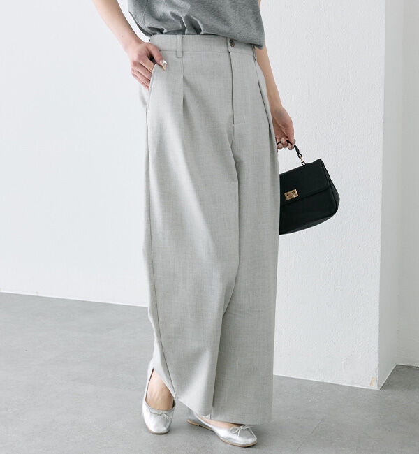  「【接触冷感】ストレートシルエットスラックスパンツ」|スラックス|