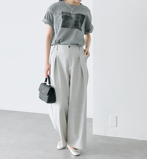  「【接触冷感】ストレートシルエットスラックスパンツ」|スラックス|