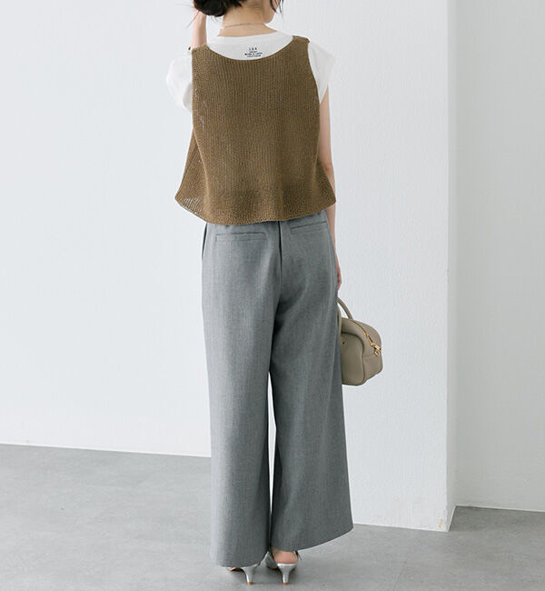  「【接触冷感】ストレートシルエットスラックスパンツ」|スラックス|