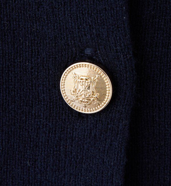  「金ボタン配色衿ニットトップス」|ニット・セーター|