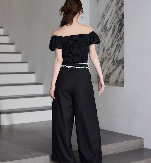  「【Black Ribbon Collection】ウエストフリルスラックス」|その他|