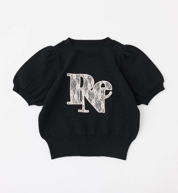  「レースロゴニット」|ニット・セーター|ブラック