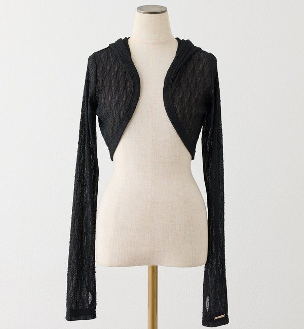  「ロゴプレート付きフーディーボレロ」|プルオーバー|ブラック